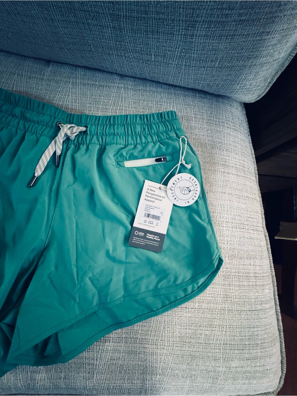 Vuori Clementine teal (light Bergamont) Running Shorts - Picture 4 of 6